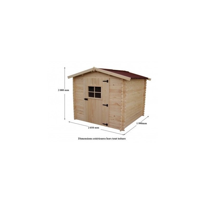 Refugio jardín madera maciza Habrita 3,08 metros cuadrados con suelo y 20 mm