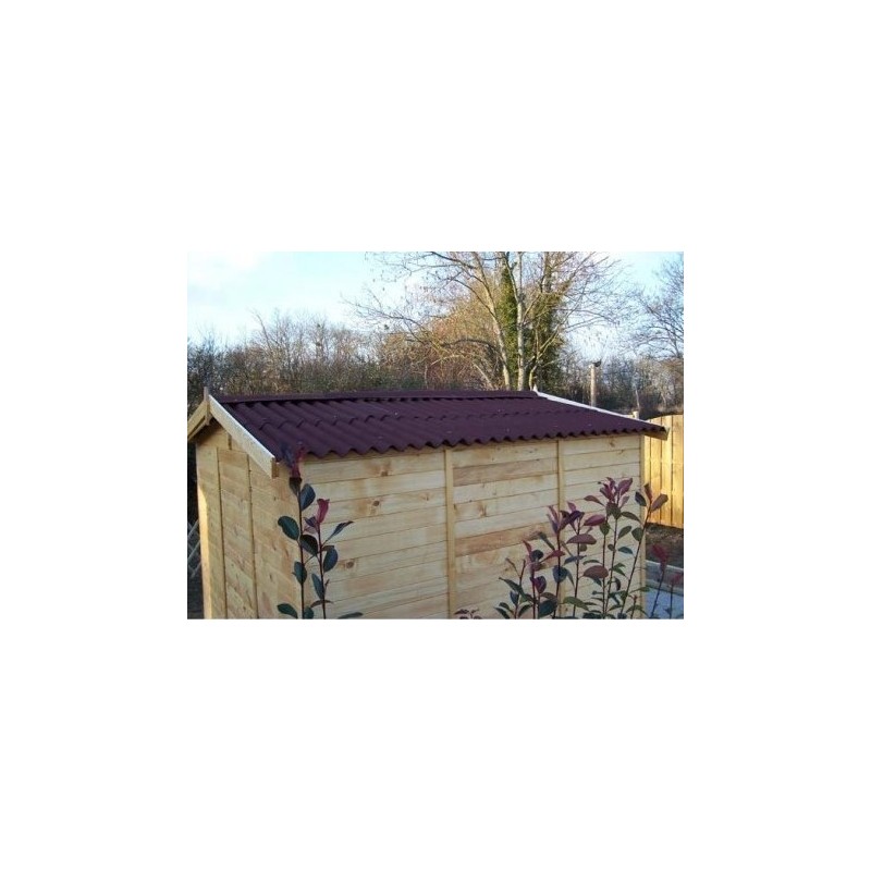 Abri de Jardin Bois massif Habrita 5,76 m2 avec Plancher et Toit en plaques ondulées