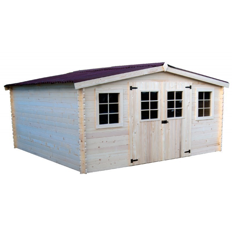 Habrita Solid Wood Garden Shelter 7.42 m² com telhado de aço Habrita Solid Wood Garden Shelter 7.42 m² com telhado de aço