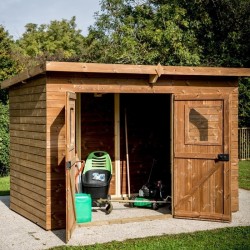 Abri de Jardin Theora en Bois massif Habrita 7,33 m2 avec Toiture Onduline