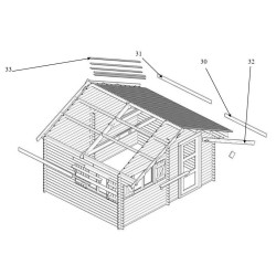 Abri de Jardin semi-habitable en Bois massif Habrita de 20 m2 avec Madrires de 60mm