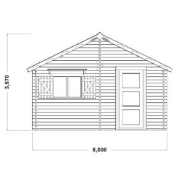 Refugio Theora Garden en Madera Maciza Habrita 7,33 m2 con Techo Onduline