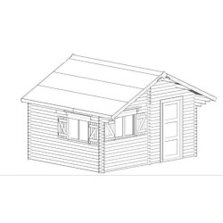 Abri de Jardin semi-habitable en Bois massif Habrita de 20 m2 avec Madrires de 60mm