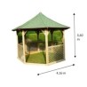 Pavillon octogonal Habrita en bois massif diamètre de 3.46m avec Shingles