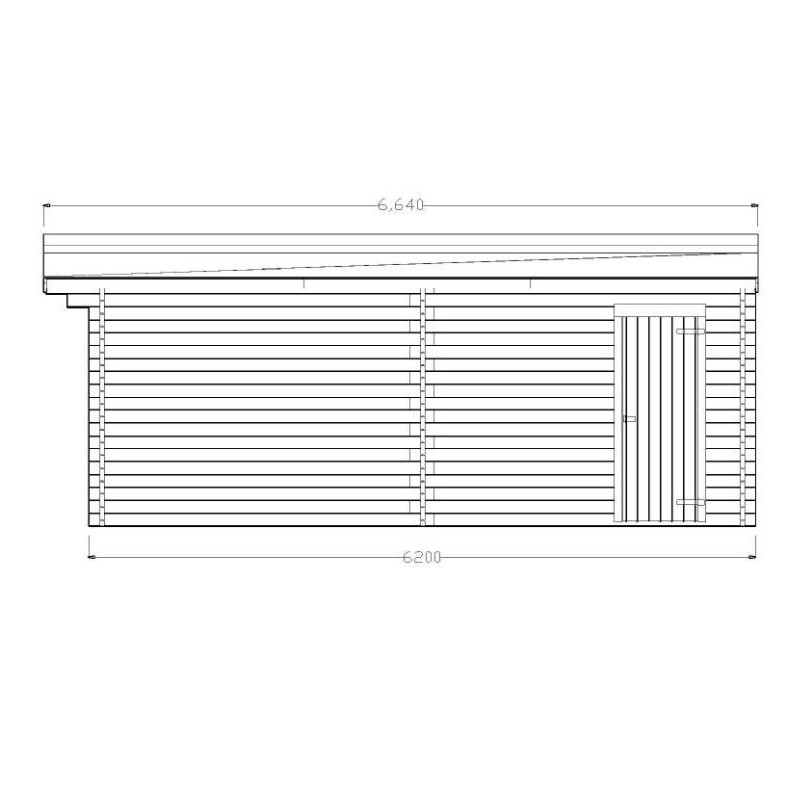 Garden Thermabri Unterstand aus Massivholz von 23,82 m2 mit Habrita Stahldach