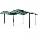 Carport 2 voitures 4,85x6,00m en aluminium et polycarbonate 6mm ANTI-UV Habrita