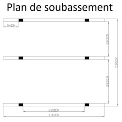Carport 2 voitures 4,85x6,00m en aluminium et polycarbonate 6mm ANTI-UV Habrita