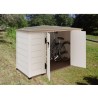 Habrita Solid Wood Garden Shelter 5.76 m2 com piso e telhado em placas de madeira ondulada