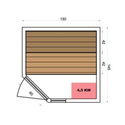 Sauna a vapor Zen angular 3-4 lugares - seleção VerySpas