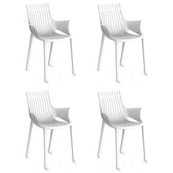 Lot de 4 Fauteuils Vondom Ibiza avec accoudoirs Blanc