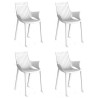 Lot de 4 Fauteuils Vondom Ibiza avec accoudoirs Blanc