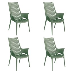 Lot de 4 Fauteuils Vondom  Ibiza Lounge Vert Pickle