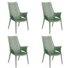 Lot de 4 Fauteuils Vondom  Ibiza Lounge Vert Pickle