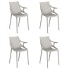 Lot de 4 Chaises Vondom Ibiza avec accoudoirs Ecru