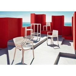 Ensemble Spritz table et 2 tabourets Vondom hauteur d'assise 76cm noir