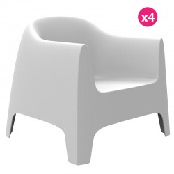 Set di 4 sedie a sdraio Solid Vondom bianco