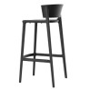 Lot de 4 tabourets de bar Vondom Africa hauteur d'assise 74,5 cm noir