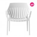 Set of 4 white Vondom Spritz armchairs