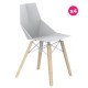 Lot de 4 Chaises Vondom Faz Wood1 blanc pieds chêne blanchis