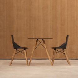 Lot de 4 Chaises Vondom Faz Wood1 blanc pieds chêne blanchis