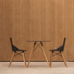 Lot de 4 Chaises Vondom Faz Wood1 noir pieds chêne blanchis