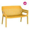 Conjunto de 4 sofás Vondom Spritz mostarda amarelo