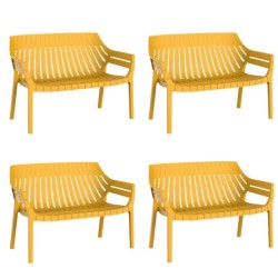 Lot de 4 sofas Vondom Spritz jaune moutarde