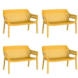 Lot de 4 sofas Vondom Spritz jaune moutarde