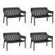 Lot de 4 sofas Vondom Spritz noir