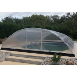 Cobertura telescópica para piscina de altura média 394x642x137 Trend3 Azuro Abrilios