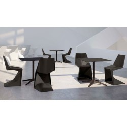 Lot de 4 Chaises Vondom Voxel Futuristes Noir