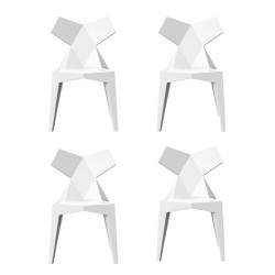 Lot de 4 chaises Kimono Vondom Blanc Opaque