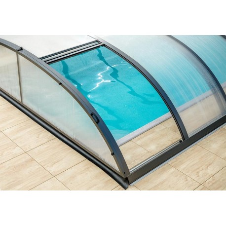 Pool shelter in Anthracite Aluminum and Polycarbonate 390 x 642 x 75