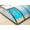 Copertura per piscina in alluminio antracite e policarbonato 430x854x84 Abrilios