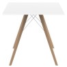 Table à manger Vondom Faz Wood Plateau 80 Carré Blanc et Pieds Chêne Naturel