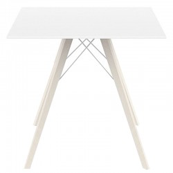 Eettafel Vondom Faz Wood Tray 80 White Carre en White Oak Feet