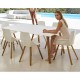 Table Vondom Faz Wood Plateau 200x100 Noir et Pieds Chêne Blanchi