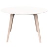 Table Ronde Vondom Faz Wood Plateau Blanc et Pieds Chêne Blanchis Diamètre 120cm H74cm