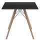 Eettafel Vondom Faz Wood Tray 80 Black Carre and Feet Natural Oak