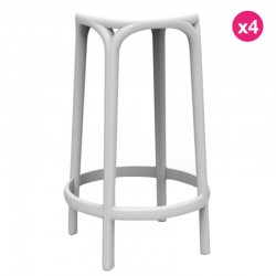 Set van 4 hoge krukken Brooklyn Vondom zithoogte 66 wit