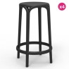 Lot de 4 tabourets hauts Brooklyn Vondom hauteur d'assise 66 noir