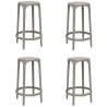 Lot de 4 tabourets hauts Brooklyn Vondom hauteur d'assise 66 gris tourterelle