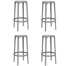 Lot de 4 tabourets de Bar Brooklyn Vondom hauteur d'assise 76 gris tourterelle