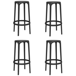 Lot de 4 tabourets de Bar Brooklyn Vondom hauteur d'assise 76 noir
