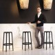 Lot de 4 tabourets de Bar Brooklyn Vondom hauteur d'assise 76 noir