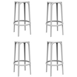 Lot de 4 tabourets de Bar Brooklyn Vondom hauteur d'assise 76 blanc