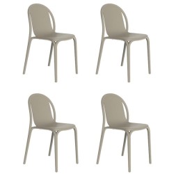 Lot de 4 chaises Vondom Brooklyn écru