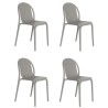 Lot de 4 chaises Vondom Brooklyn gris tourterelle