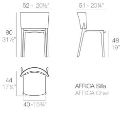 Lot de 4 chaises Vondom Africa blanc