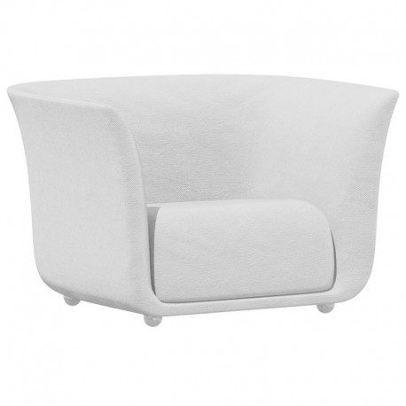 Fauteuil Vondom design Suave en tissu déperlant blanc Snow 1041